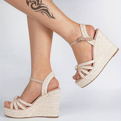 Chic Wedge Sandals High Heels Open Toe Strap