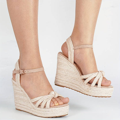 Chic Wedge Sandals High Heels Open Toe Strap