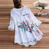 Beautiful Long Sleeve Blouses Women Floral Printing Tunic Home Shirts & Tops