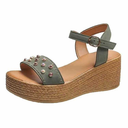 Chic Chic Women Sandals Buckle Wedge Home shoes