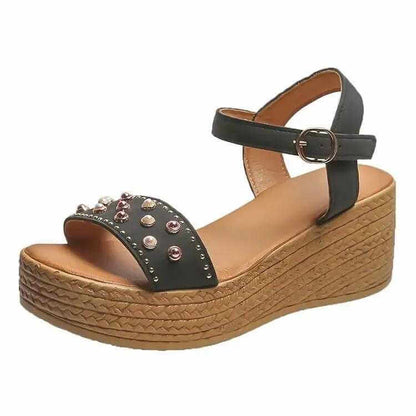 Chic Chic Women Sandals Buckle Wedge Home shoes