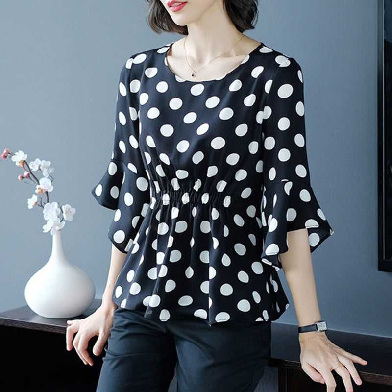 Chiffon Casual Blouse Fashion Womens Loose Tops Home women clothing