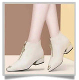Chunky Heel Ankle Boots for Women with Thick Heel Home shoes