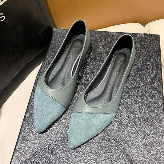 Comfortable Pointed Toe Suede Leather Flat Shoes Women Home shoes