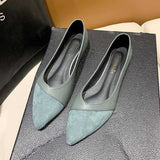 Comfortable Pointed Toe Suede Leather Flat Shoes Women