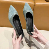 Comfortable Pointed Toe Suede Leather Flat Shoes Women Home shoes