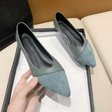 Comfortable Pointed Toe Suede Leather Flat Shoes Women Home shoes