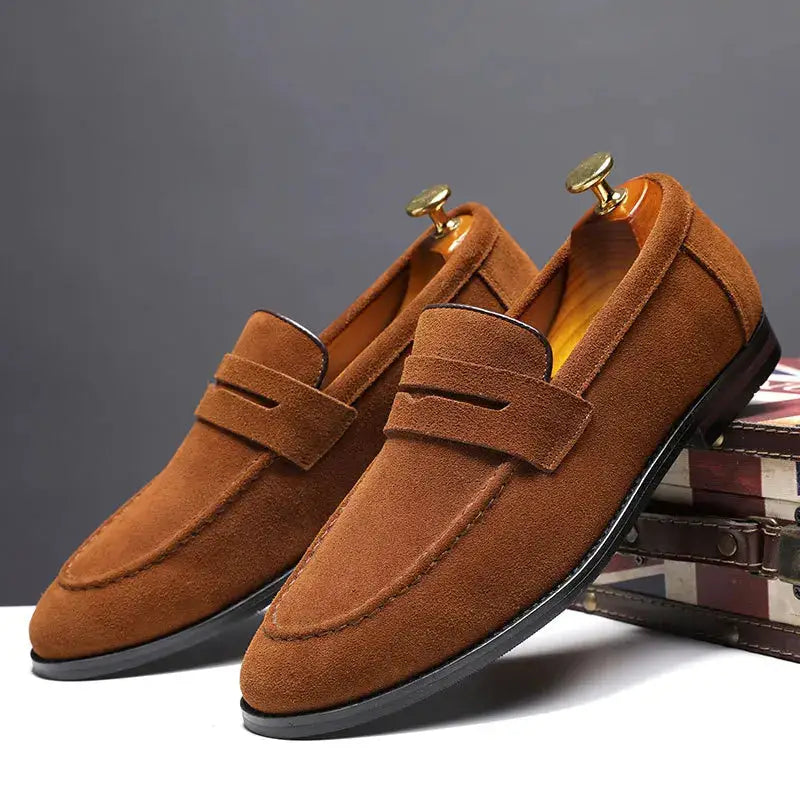 Fashion Men's Casual Shoes Suede Genuine Leather Moccasins