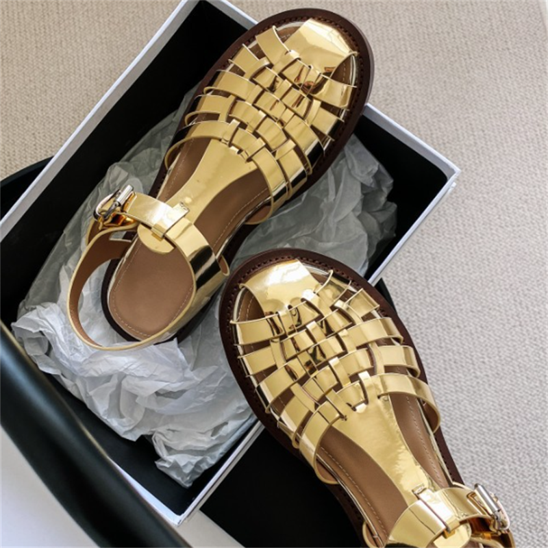 Vintage Fashion Temperament Gold Sandals For Women