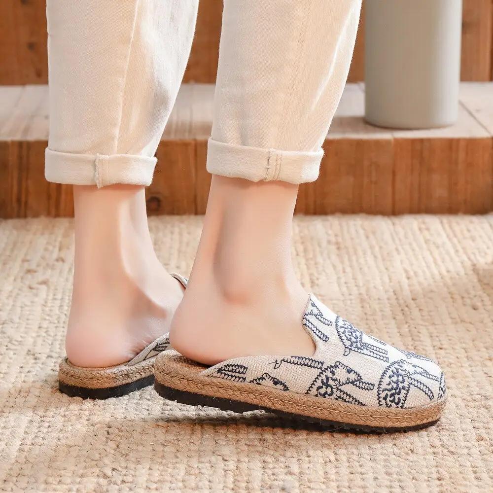 Trendy Woman flats hemp loafer fishermen Breathable and chic