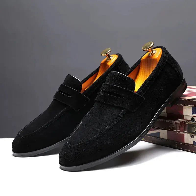 Fashion Men's Casual Shoes Suede Genuine Leather Moccasins