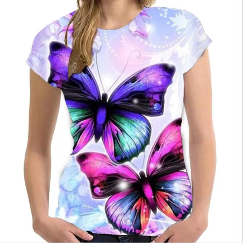 Everyday wear Fashion Ladies Butterfly T-Shirt Women