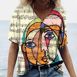 Women T-shirt Abstract Art Classic Fashion Casual Streetwear