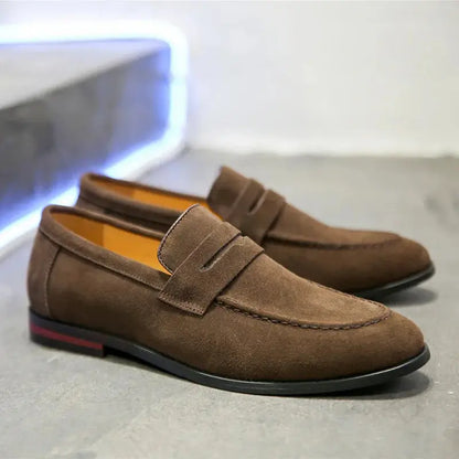 Fashion Men's Casual Shoes Suede Genuine Leather Moccasins