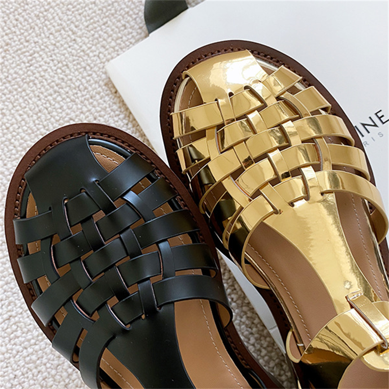 Vintage Fashion Temperament Gold Sandals For Women