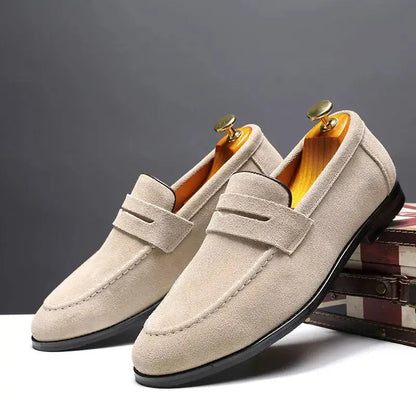 Fashion Men's Casual Shoes Suede Genuine Leather Moccasins