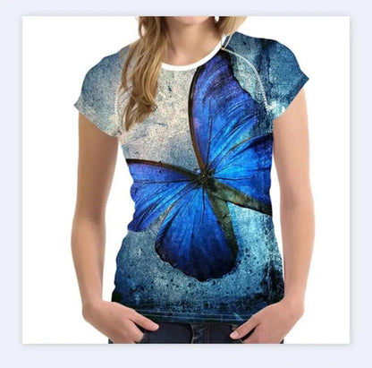 Everyday wear Fashion Ladies Butterfly T-Shirt Women