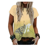 Everyday wear Fashion Ladies Butterfly T-Shirt Women