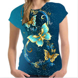 Everyday wear Fashion Ladies Butterfly T-Shirt Women