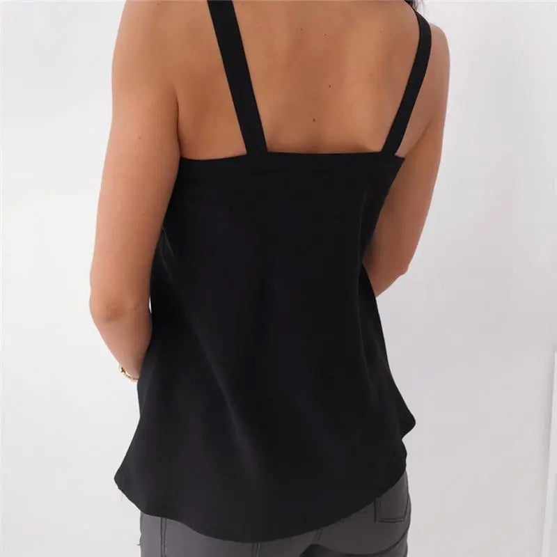 Sexy V-Neck Sleeveless Off Shoulder Tops Shirt Women