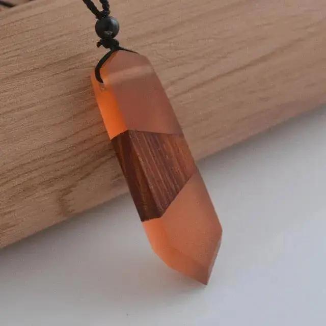 Fashionable Wood Resin Necklace