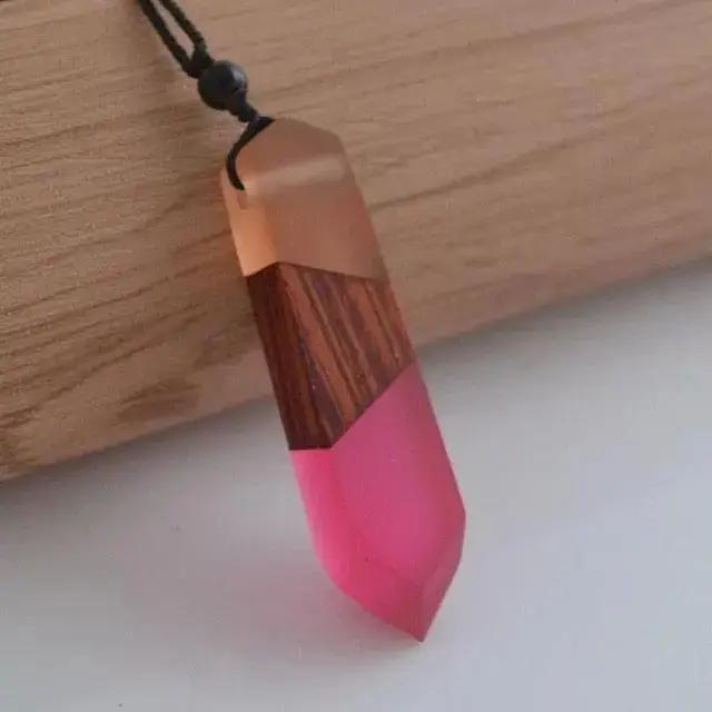 Fashionable Wood Resin Necklace
