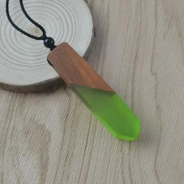 Fashionable Wood Resin Necklace