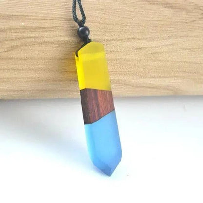 Fashionable Wood Resin Necklace