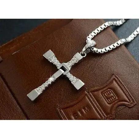 100% Real 925 Sterling Silver Womens Cross Pendant Necklace for Female  Style Fast & Furious Jewelry Fashion Hip Hop Necklace