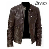 Fashion Men Vintage Cool Motorcycle Custom Leather Jacket