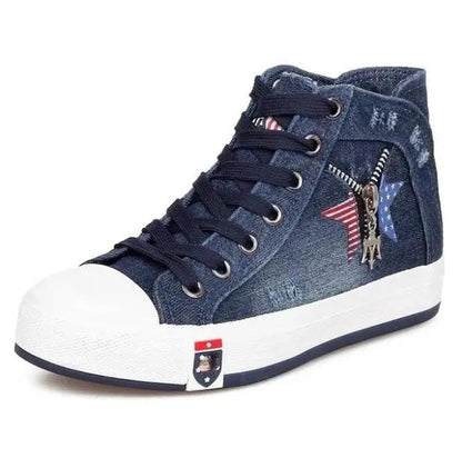 Denim Sneakers Women's High-top Comfortable Casual