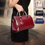 Luxury Boston Bag Genuine Leather Ladies Handbags Women