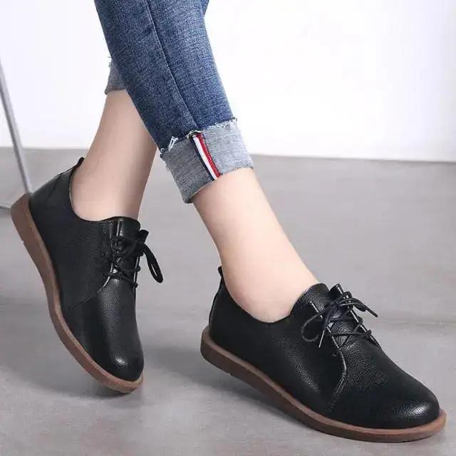 Soft Leather Oxford Shoes Womens Genuine Leather