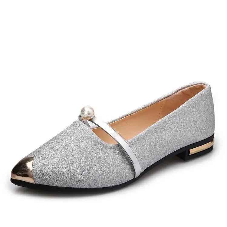 Women Elegant Pearl Shoes Low Heel outfit
