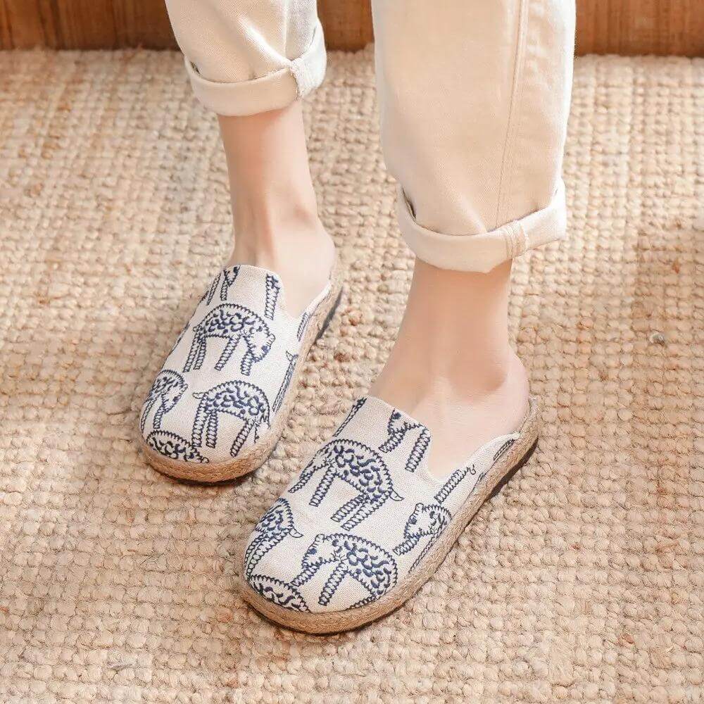 Trendy Woman flats hemp loafer fishermen Breathable and chic