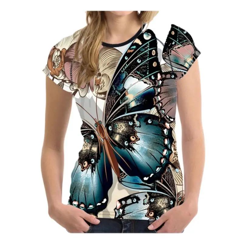 Everyday wear Fashion Ladies Butterfly T-Shirt Women