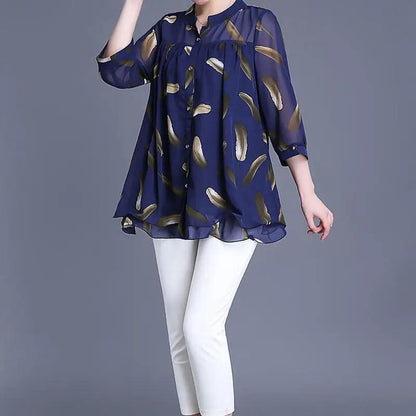 Women Casual Printed Chiffon Pullovers