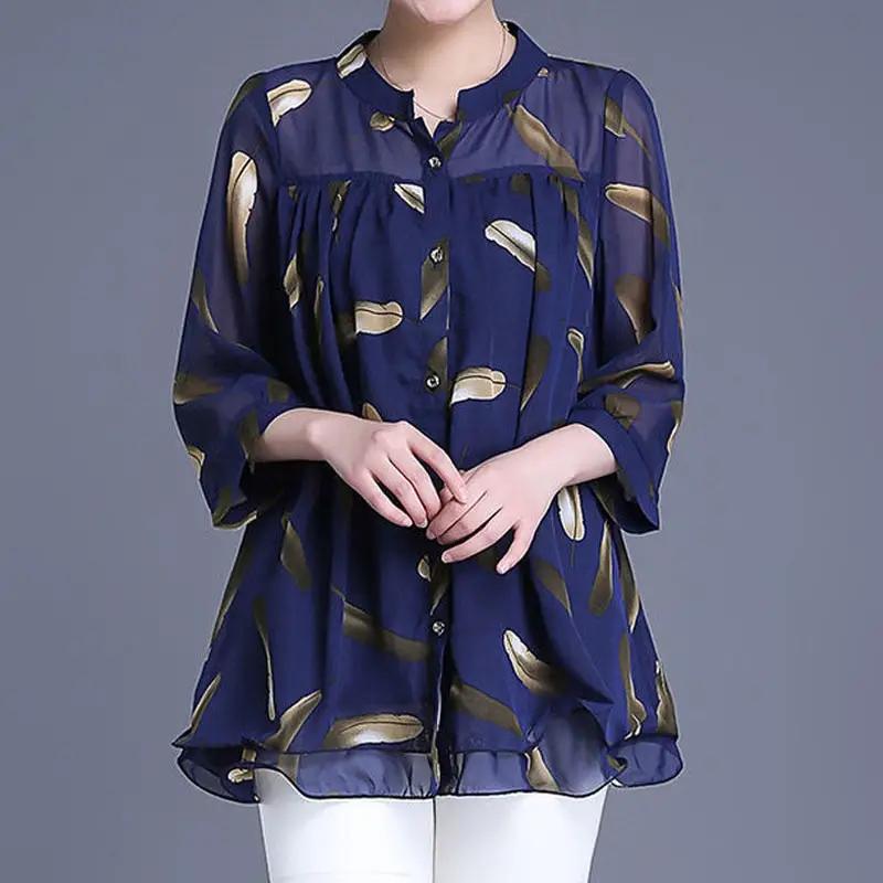 Women Casual Printed Chiffon Pullovers