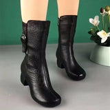 Soft Leather Boots British Style women shoes