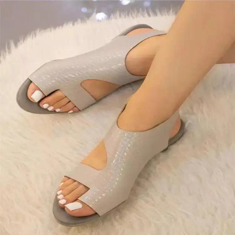 Women Open Toe Comfortable Low Heel Sandals